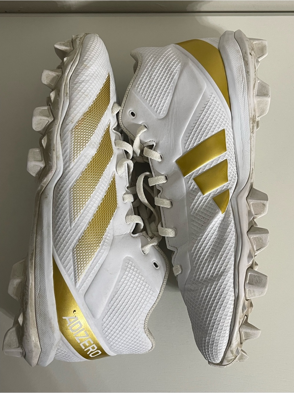 adidas Adizero Impact Men’s White & Gold Football Cleats Size 9 - Picture 6 of 7
